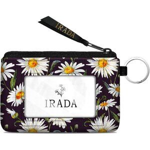 ID Case Wallet Keychain with Clear ID Window Zipper Cute Coin Purse for Women Wa